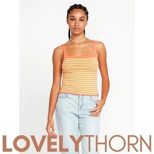 VOLCOM // multi-colored stripe super soft knit cami style tank top